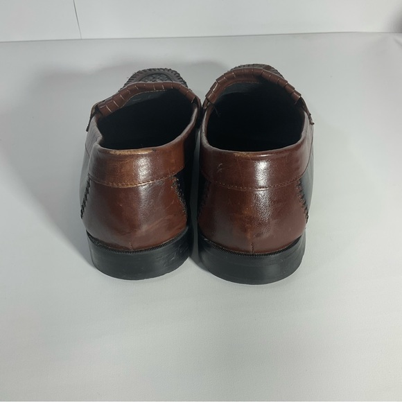 Nunn Bush Slip On Two-Toned Leather black & brown woven toe, kiltie loafer 10.5 main image 5